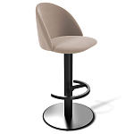 Барный стул вращающийся со спинкой Бежевый Велюр Vendramin Chair варинант исполнения - 1 | Loft Concept в Липецке