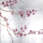 Обои ручная роспись Cherry Tree Special Colourway on Sterling Silver gilded paper варинант исполнения - 1 | Loft Concept в Липецке