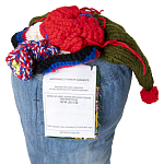 Подушка из джинсовой одежды и вязания Heart&Brain варинант исполнения - 3 | Loft Concept в Липецке