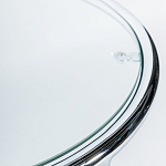 Приставной столик на серебристом основании с столешницей из стекла Noir варинант исполнения - 2 | Loft Concept в Липецке