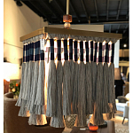 Люстра квадратная плетеная с бахромой Wicker Square Chandelier with Tassels варинант исполнения - 3 | Loft Concept в Липецке