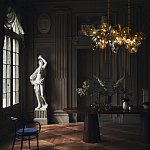 Люстра подвесная с 22-мя гранёными стеклянными плафонами с вертикальными подвесками Gilded Mirage  варинант исполнения - 9 | Loft Concept в Липецке