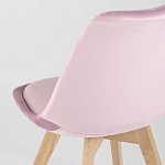 Стул с мягким велюровым сиденьем Arvika Pink варинант исполнения - 6 | Loft Concept в Липецке