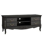 ТВ-тумба черная из массива бука с 4-мя ящиками и 2-мя полками Black Provence варинант исполнения - 2 | Loft Concept в Липецке