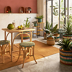 Плетеная корзина в полоску Okiro Wicker Basket варинант исполнения - 2 | Loft Concept в Липецке