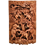 Панно из дерева пирамида из слонов Panel With Animals варинант исполнения - 1 | Loft Concept в Липецке