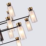 Люстра потолочная с 16-ю цилиндрическими плафонами из стекла и черным каркасом Noir Poise варинант исполнения - 2 | Loft Concept в Липецке