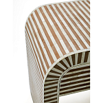Тумбочка прикроватная с ящиком Tofino Stripes Bone Inlay Bedside Beige варинант исполнения - 4 | Loft Concept в Липецке