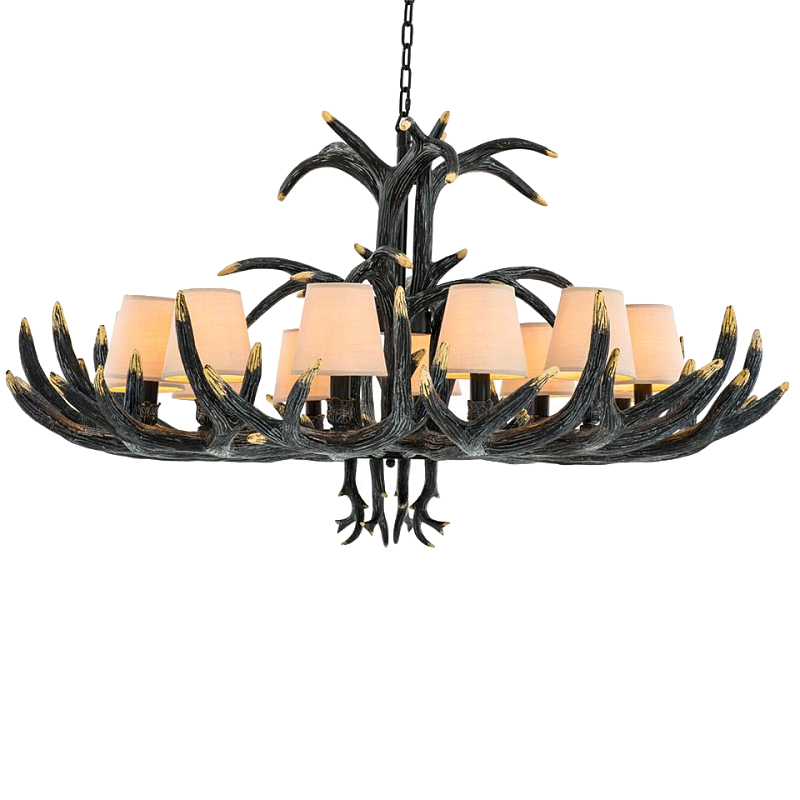 Люстра Eichholtz Chandelier Horn XL Черный Кремовый в Липецке | Loft Concept 