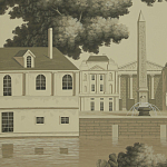 Обои ручная роспись Monuments of Paris Terre Foncée on scenic paper варинант исполнения - 3 | Loft Concept в Липецке