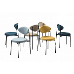 Стул металлический с мягкой спинкой и сиденьем из велюра Alfie Chair варинант исполнения - 8 | Loft Concept в Липецке