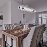 Подвесной светильник линейный с прозрачными стеклянными шарами разного диаметра Eurofase варинант исполнения - 9 | Loft Concept в Липецке