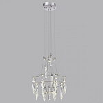 Люстра подвесная из металла с хрустальными подвесками прозрачного цвета Quasar 41 варинант исполнения - 12 | Loft Concept в Липецке