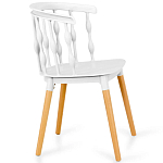 Пластиковый стул на ножках из массива бука Ferret Spiral White варинант исполнения - 3 | Loft Concept в Липецке