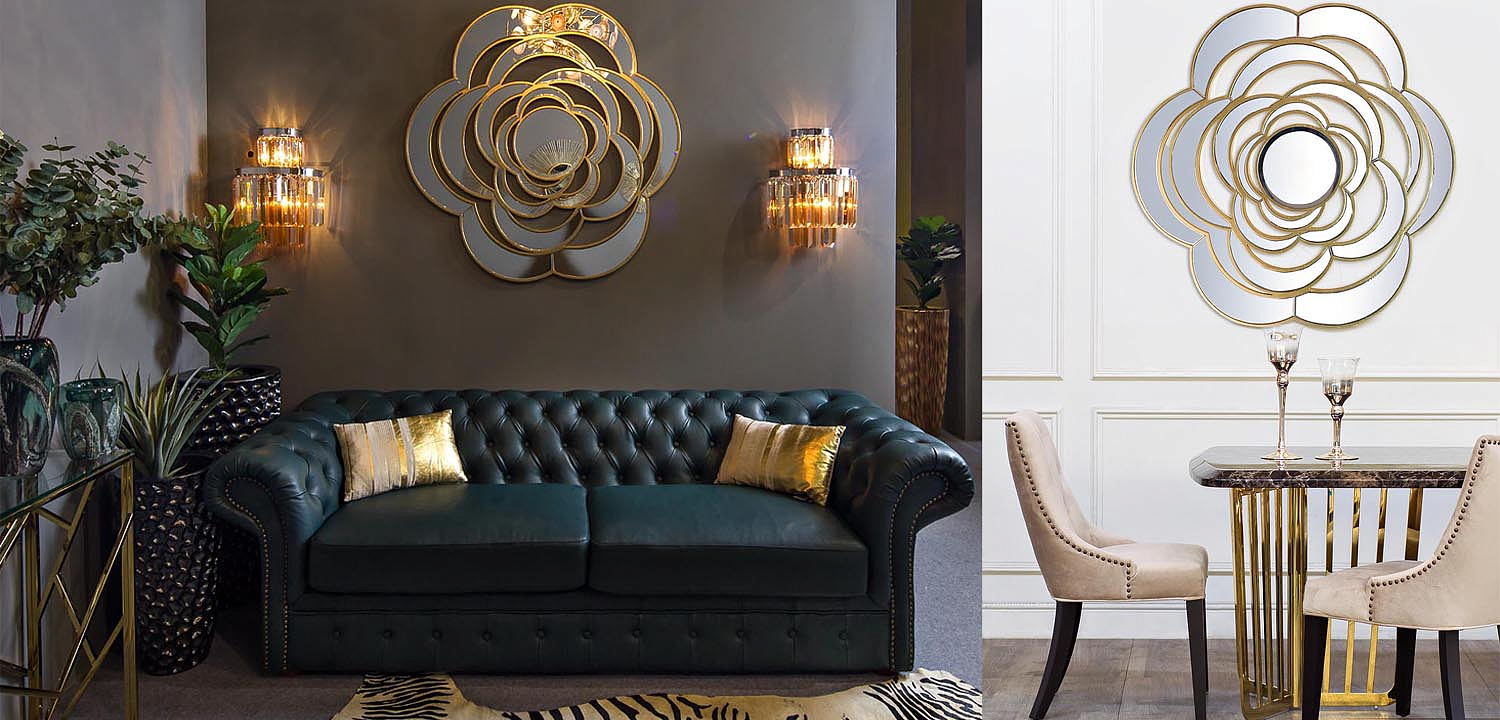 Зеркало Mirrored Flower Gold Зеркало Mirrored Flower Gold - Loft-Concept в Липецке