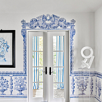 Обои ручная роспись Porto by Alessandra Branca Original colourway on dyed paper варинант исполнения - 2 | Loft Concept в Липецке