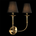 Бра с металлическим основанием бронзового цвета и 2-мя черными конусовидными абажурами Dignity варинант исполнения - 2 | Loft Concept в Липецке