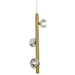 Подвесной светильник c 3-мя хрустальными плафонами Metal Tube Crystal Brass Hanging Lamp варинант исполнения - 1 | Loft Concept в Липецке