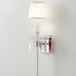 Бра с белым текстильным абажуром и хрустальными подвесками с декоративной кисточкой Lustre Reverie варинант исполнения - 4 | Loft Concept в Липецке