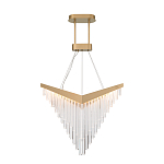 Люстра золотого цвета в форме галочки с каскадом длинных прозрачных трубок Eurofase варинант исполнения - 2 | Loft Concept в Липецке