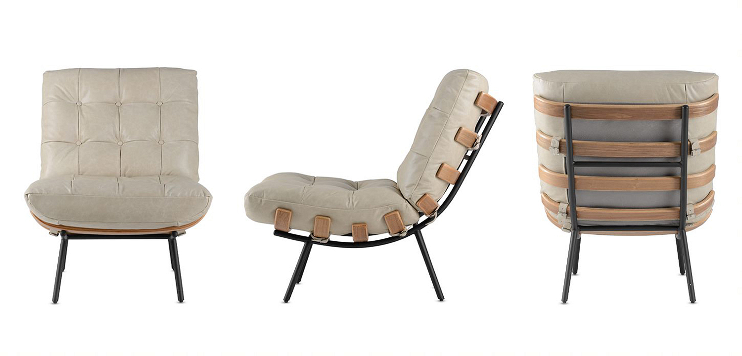 Кресло Philbert Chair beige leather Кресло Philbert Chair beige leather - Loft-Concept в Липецке