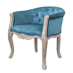 Кресло низкое в стиле прованс Louis French Armchair blue velour варинант исполнения - 3 | Loft Concept в Липецке