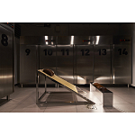 Дизайнерское кресло на металлическом каркасе с подставкой для ног Poltronova Mies Armchair варинант исполнения - 10 | Loft Concept в Липецке