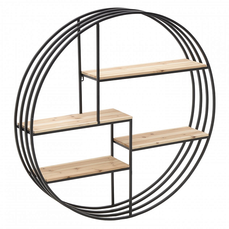 Полка Parallel Lines Circle Черный Бежевый Полка Parallel Lines Circle Черный Бежевый в Липецке | Loft Concept