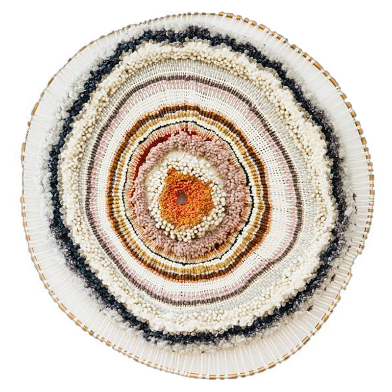 Вязаное Панно из шерсти Круг ivory ( слоновая кость ) Терракотовый в Липецке | Loft Concept 