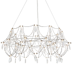 Люстра с каркасом из тонких металлических нитей и хрустальными подвесками Crystal Metal Threads Chandelier 100 варинант исполнения - 1 | Loft Concept в Липецке