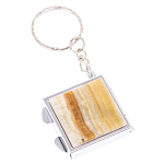 Зеркало брелок складное двухстороннее из натурального камня Оникс Silver Stone Mirrors варинант исполнения - 4 | Loft Concept в Липецке