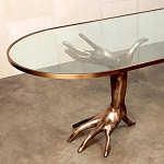 Обеденный стол с фигурным декором бронзового цвета Dichotomy racetrack варинант исполнения - 1 | Loft Concept в Липецке