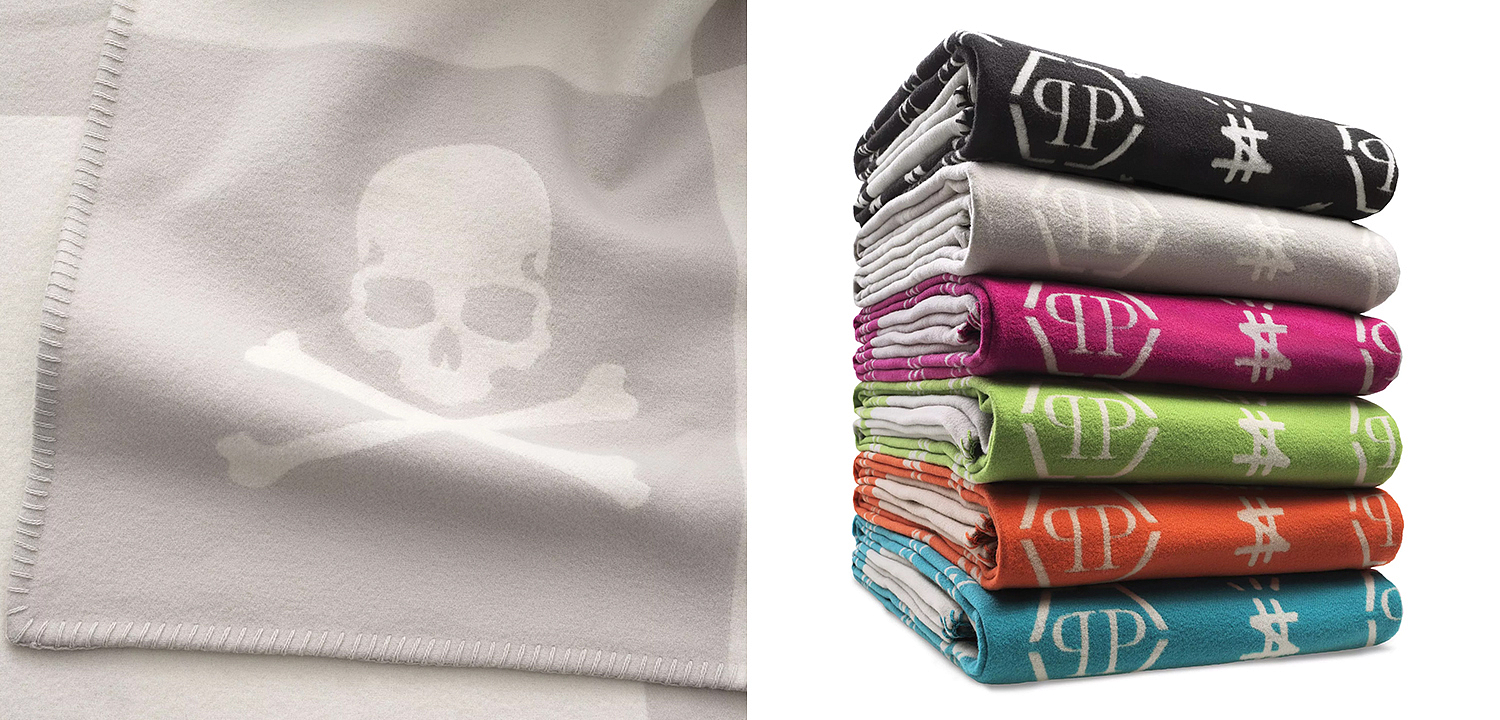 Плед Philipp Plein Plaid Cashmere Skull Grey Плед Philipp Plein Plaid Cashmere Skull Grey - Loft-Concept в Липецке