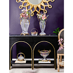 Чаша из прозрачного стекла с бронзовой подставкой и ручками Eden Garden варинант исполнения - 5 | Loft Concept в Липецке