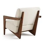 Кресло с обивкой из белого букле Armchair White Boucle варинант исполнения - 2 | Loft Concept в Липецке