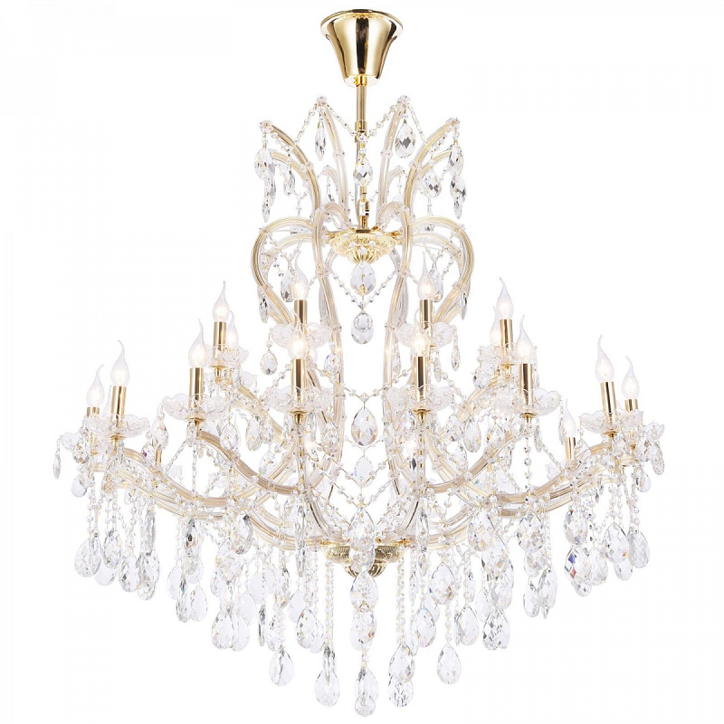 Люстра Pasquale Chandelier 24 Золотой Прозрачный Люстра Pasquale Chandelier 24 Золотой Прозрачный в Липецке | Loft Concept