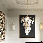 Люстра многоярусная с трубчатыми подвесками Dripping Crystals варинант исполнения - 4 | Loft Concept в Липецке