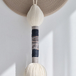 Аксессуар на стену диск из нитей Wall Decor White Thread Disc  варинант исполнения - 2 | Loft Concept в Липецке