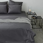 Постельное белье однотонное из сатина темно-серого цвета Eden Line варинант исполнения - 4 | Loft Concept в Липецке