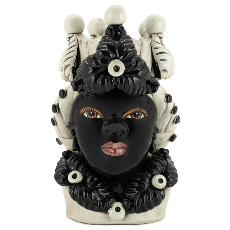 Ваза Vase Moro Lady Eve Black Черный Бежевый Ваза Vase Moro Lady Eve Black Черный Бежевый в Липецке | Loft Concept