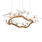 Люстра подвесная с прозрачными стеклянными птичками на ветвях Диаметр 100 см Serip Voa варинант исполнения - 8 | Loft Concept в Липецке