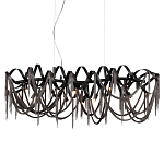 Люстра подвесная линейная с переплетенными металлическими лентами и цепочками Atlantis Chain варинант исполнения - 1 | Loft Concept в Липецке