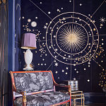 Обои с вышивкой ручной работы Cosmos Original colourway on velvet варинант исполнения - 1 | Loft Concept в Липецке