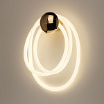 Бра с круглым золотистым основанием и белыми изогнутыми световыми линиями Luke Lampco Tracer Lamp варинант исполнения - 2 | Loft Concept в Липецке