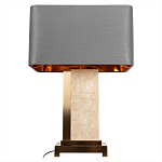 Настольная лампа с основанием из натурального камня c серым прямоугольным абажуром Lapis Tiburtinus варинант исполнения - 3 | Loft Concept в Липецке