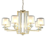 Люстра с 8-ю цилиндрическими плафонами из стекла Laurent варинант исполнения - 1 | Loft Concept в Липецке