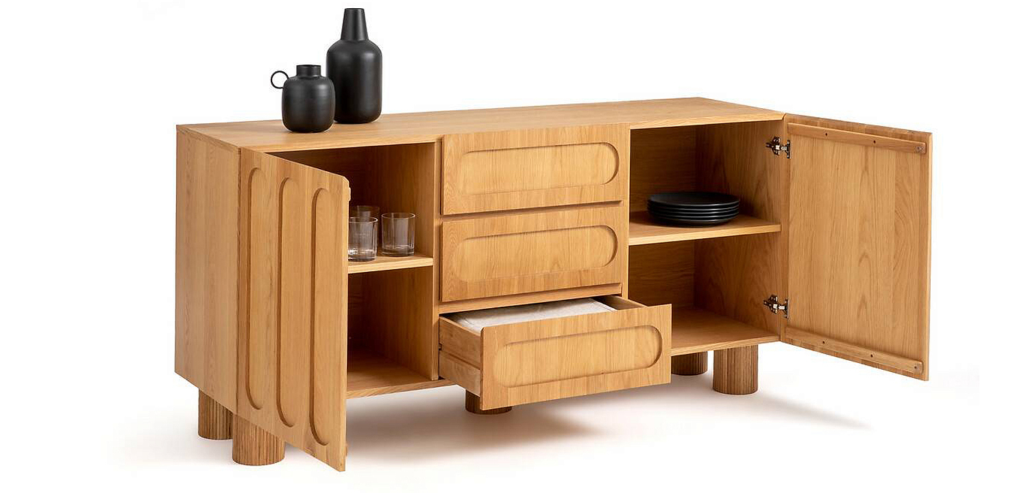 Комод Jakob Oak Chest of Drawers из массива дуба с 3-мя ящиками и 2-мя дверцами Комод Jakob Oak Chest of Drawers из массива дуба с 3-мя ящиками и 2-мя дверцами - Loft-Concept в Липецке