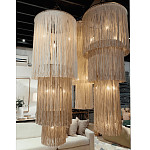 Люстра круглая трехъярусная из бахромы Milk Gradient Braided Fringe варинант исполнения - 2 | Loft Concept в Липецке