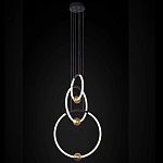 Люстра подвесная светодиодная с 3-мя кольцами Bronze Ring Chandelier варинант исполнения - 1 | Loft Concept в Липецке