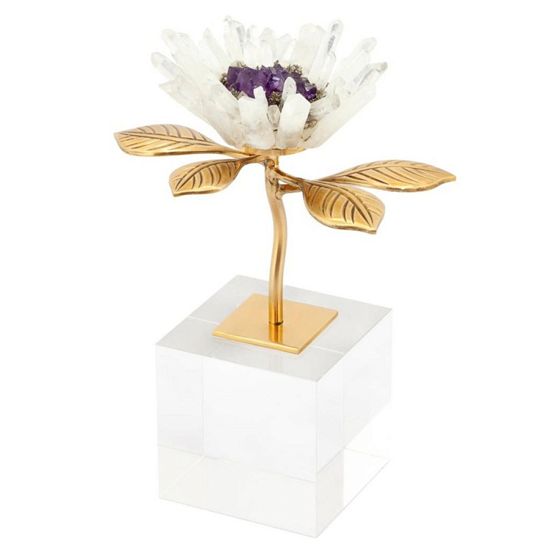 Статуэтка Flower Krizia Белый Золотой Фиолетовый Статуэтка Flower Krizia Белый Золотой Фиолетовый в Липецке | Loft Concept